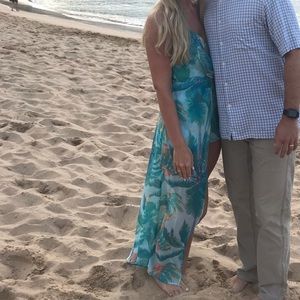 Tropical maxi with shorts